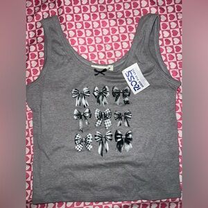 Bow Graphic Tank Top NWT | Size M